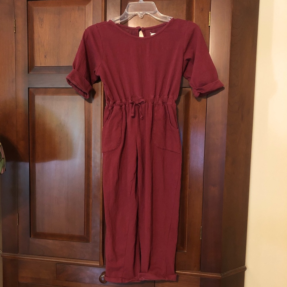 Mabel + Honey girls 12 double gauze jumpsuit.